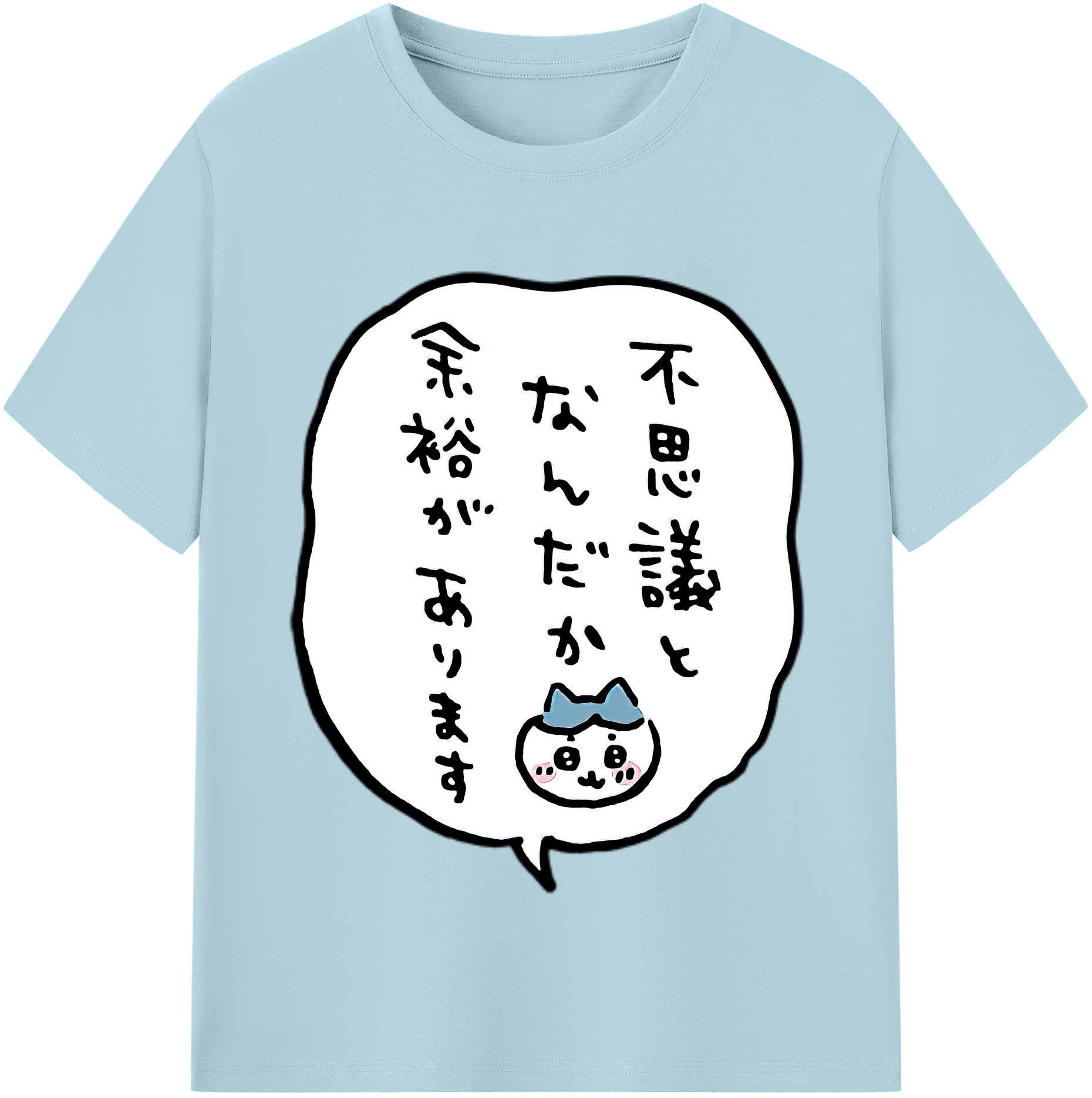 （画像用） ちいかわ ハチワレ Chii-kawa hachiware 綿100％半袖Tシャツ（フロントプリント）
